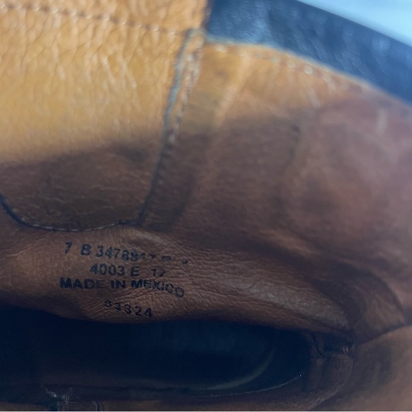 Frye | Short Black Leather Boots with Buckle and Side Zipper Size 7 - Picture 9 of 11